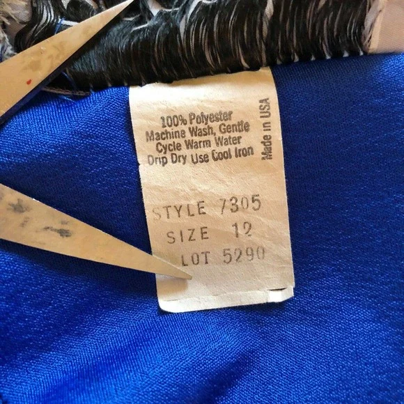 L Rothschild Vintage Jumpsuit Royal Blue Beaded Embellished Belted - Picture 5 of 11